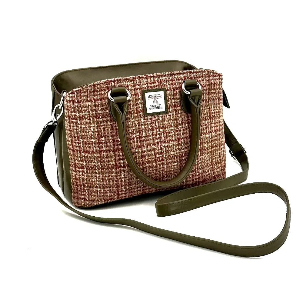 Harris Tweed top handle bag — timeless Scottish gift in a range of Harris Tweed colours — colour close-up
