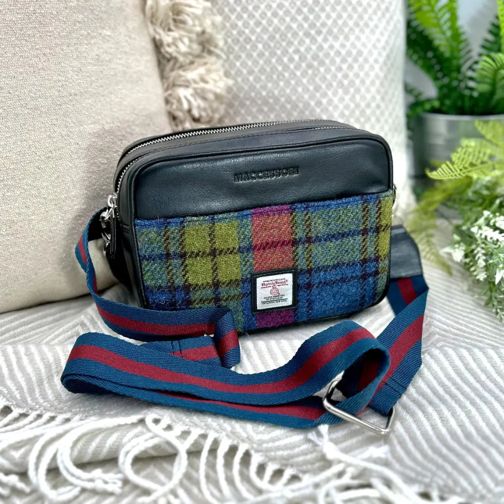Harris Tweed camera bag — stylish Scottish gift in a range of Harris Tweed colours — colour swatch view