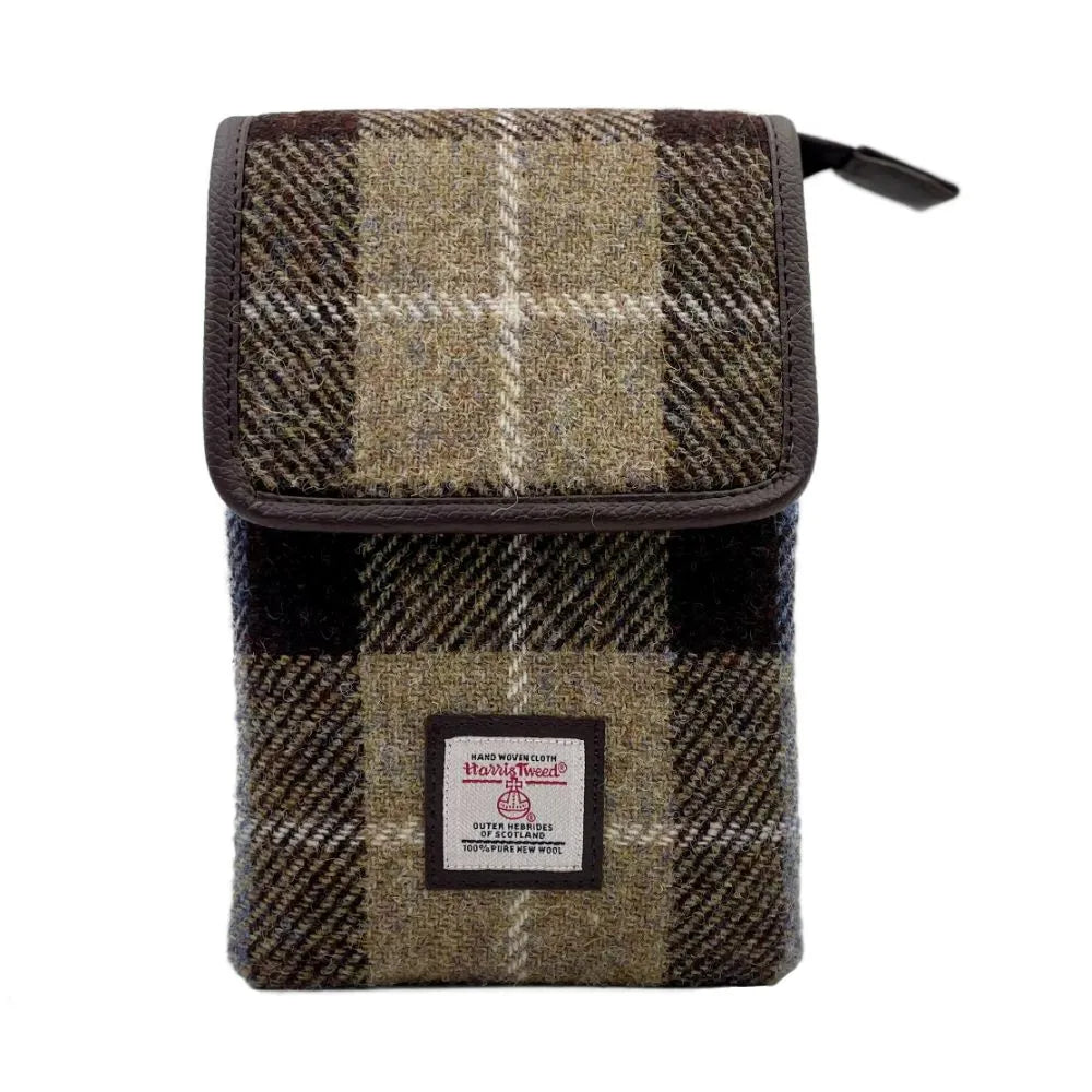Harris Tweed mini crossbody bag — compact Scottish gift in a range of Harris Tweed colours — product lifestyle