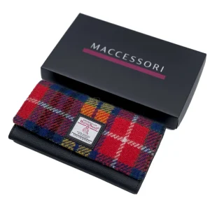 Yellow Check Tweed Ladies Envelope Purse with Maccessori Gift Box