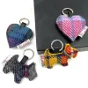 Harris Tweed Keyrings in Blue/Pink, Blue Check, Pastel Pink and Yellow