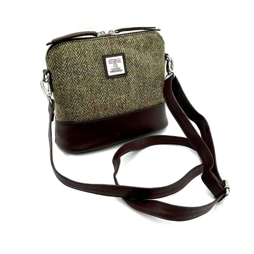 NWOT Maccessori Harris buy Tweed 100% Wool Leather Crossbody Shoulder Bag Purse