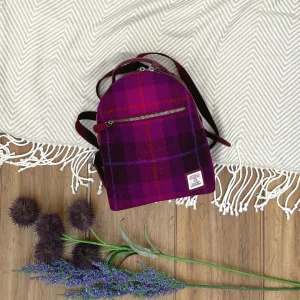 Purple Backpack in Harris Tweed