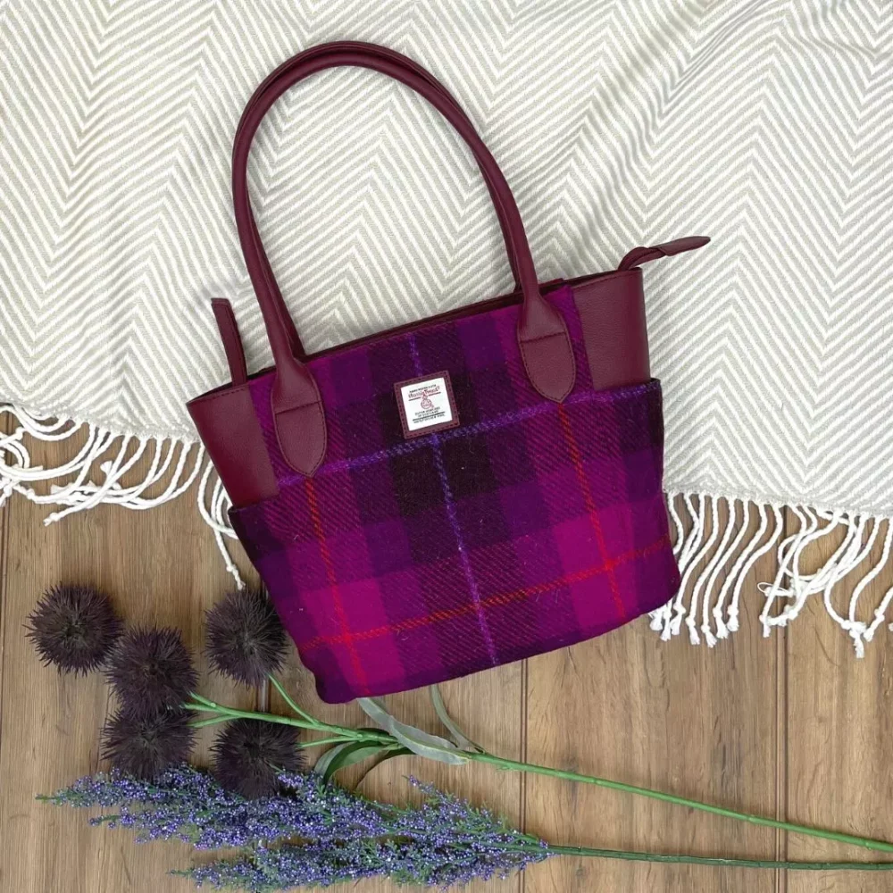 Tote Bag Purple Check