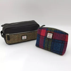 Harris Tweed Travel Wash Bags for him and her