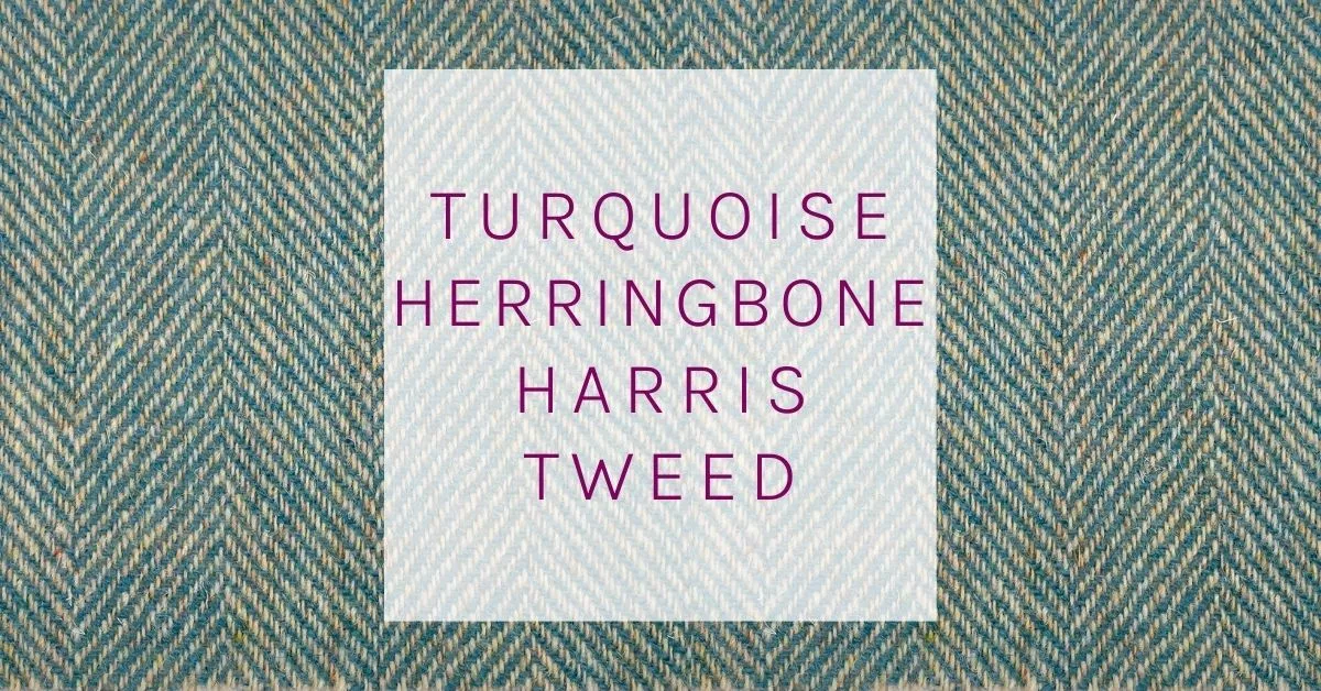 Turquoise Herringbone Harris Tweed