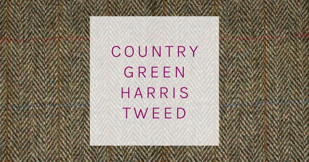 Green Harris Tweed fabric close up