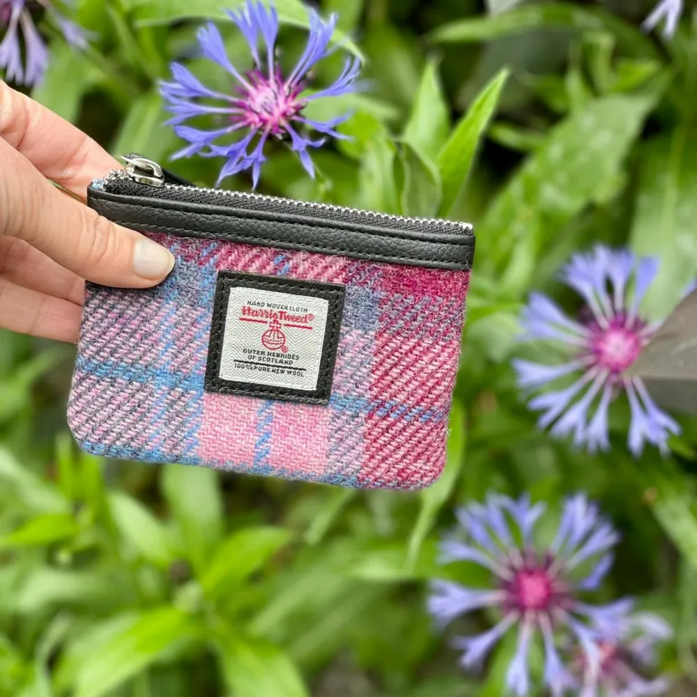 Pastel Pink Harris Tweed Small Coin Purse