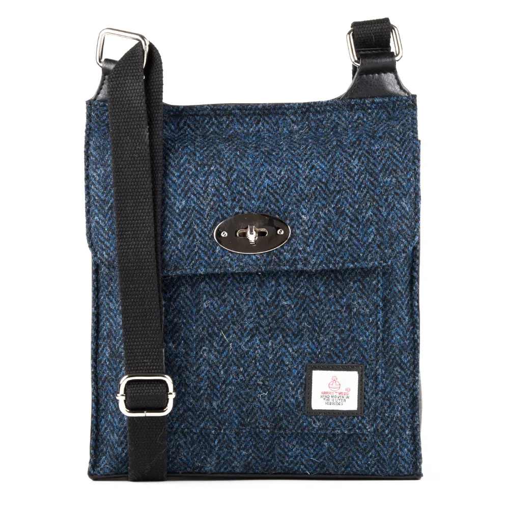 Small Blue Satchel Bag with adjustable shoulder strap