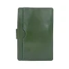 Reverse of olive Italian leather card holder showing external card slot