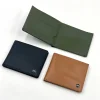 Italian leather slim bifold wallet collection in three colours - olive, black and tan