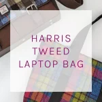 Harris Tweed laptop bag comparison Blue/Brown Messenger Bag and Blue/Pink Shopper Bag