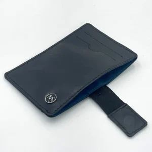 Minimalist Wallet in Blue Harris Tweed. Slim Bifold Wallet 