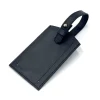 Reverse of Black Italian Leather Luggage Tag showing the concealed address label