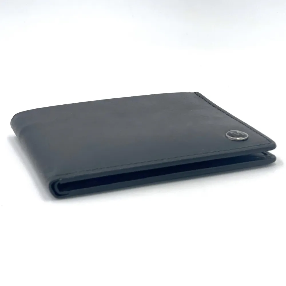 ultra slim bifold wallet in black leather