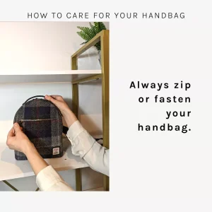 How to care for your handbag - always zip or fasten your handbag.