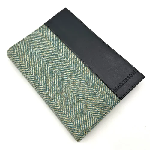 Harris Tweed Notebook turquoise front 2