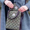 Harris Tweed Quilt Mini Tote Bag and Purse Country Green